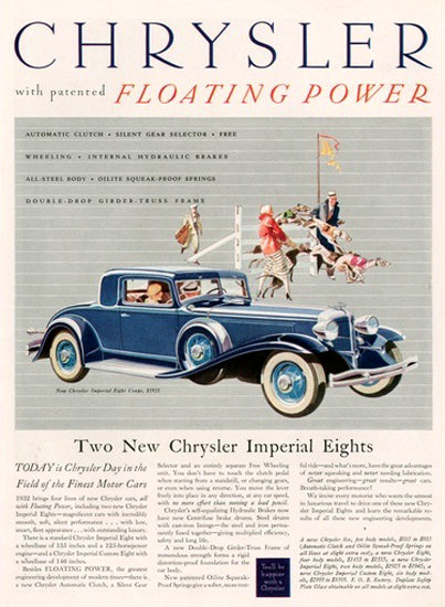 Chrysler Imperial Eights Floating Power | Vintage Cars 1891-1970