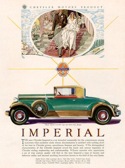 Chrysler Motors Product Imperial Automobile | Vintage Cars 1891-1970