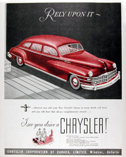 Chrysler New Yorker 1947 Rely Upon It Canada | Vintage Cars 1891-1970