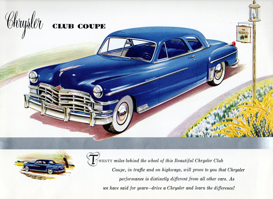 chrysler new yorker club coupe 1949 mad men art vintage ad art collection chrysler new yorker club coupe 1949