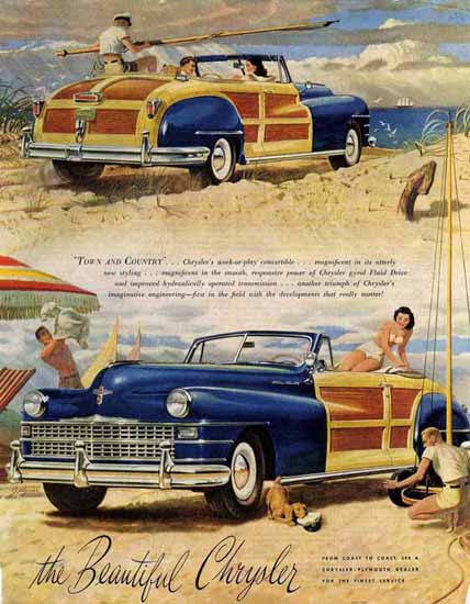 Chrysler Town and Country 1946 Ad | Vintage Cars 1891-1970