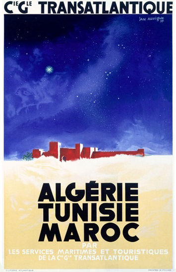 Cie Gle Transatlantique Algerie Tunisie Maroc | Vintage Travel Posters 1891-1970