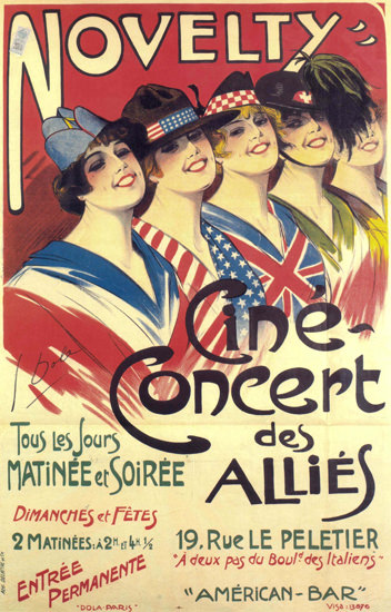 Cine Concert Des Allies France Cinema Concert | Sex Appeal Vintage Ads and Covers 1891-1970