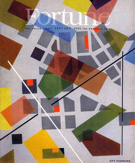 City Planning Fortune Magazine January 1944 Copyright | Fortune Magazine Graphic Art Covers 1930-1959