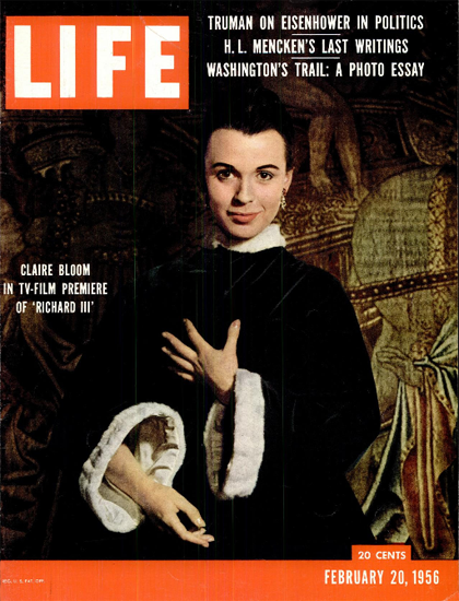 Claire Bloom in Richard III on TV 20 Feb 1956 Copyright Life Magazine | Life Magazine Color Photo Covers 1937-1970