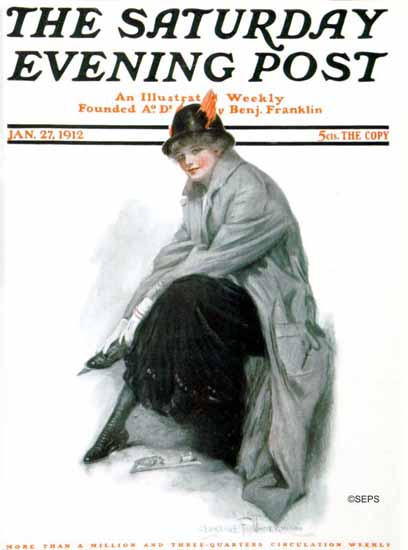 Clarence F Underwood Artist Saturday Evening Post 1912_01_27 | The Saturday Evening Post Graphic Art Covers 1892-1930