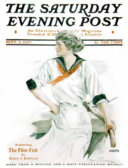 Clarence F Underwood Cover Artist Saturday Evening Post 1910_09_03 | The Saturday Evening Post Graphic Art Covers 1892-1930