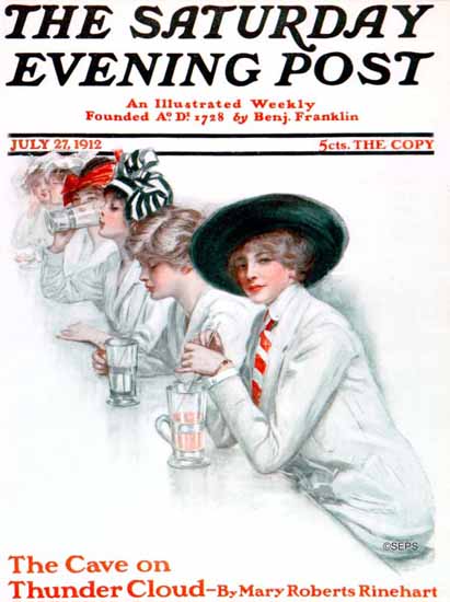 Clarence F Underwood Cover Artist Saturday Evening Post 1912_07_27 | The Saturday Evening Post Graphic Art Covers 1892-1930