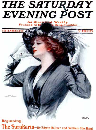 Clarence F Underwood Cover Artist Saturday Evening Post 1912_09_21 | The Saturday Evening Post Graphic Art Covers 1892-1930