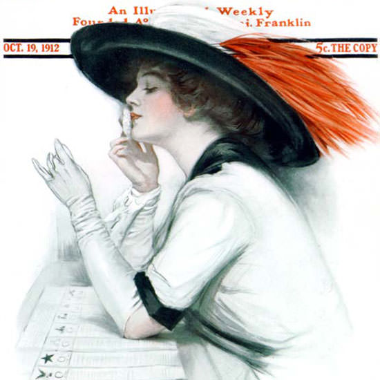 Clarence F Underwood Saturday Evening Post 1912_10_19 Copyright crop | Best of Vintage Cover Art 1900-1970