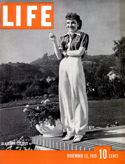 Claudette Colbert 13 Nov 1939 Copyright Life Magazine | Life Magazine BW Photo Covers 1936-1970