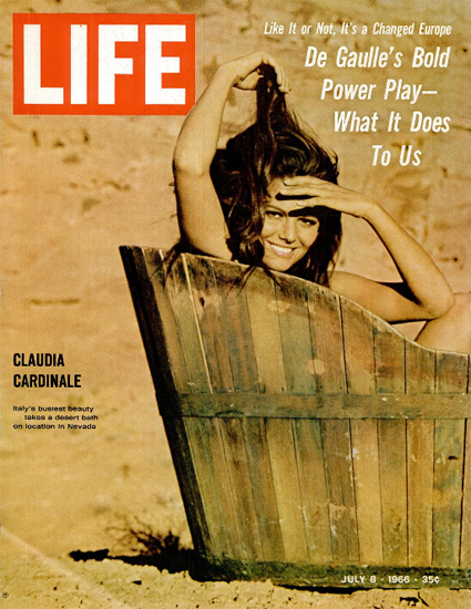 Claudia Cardinale Bath in Nevada 8 Jul 1966 Copyright Life Magazine | Life Magazine Color Photo Covers 1937-1970