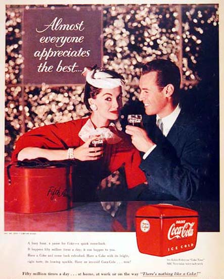 Coca-Cola 1955 Shopping Almost Everyone | Sex Appeal Vintage Ads and Covers 1891-1970