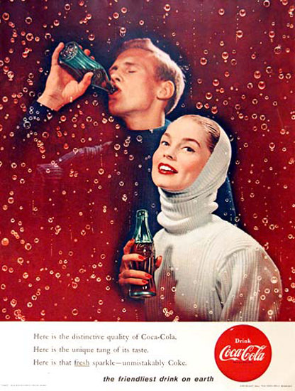 Coca-Cola 1956 Sparkling Couple Unmistakably | Vintage Ad and Cover Art 1891-1970