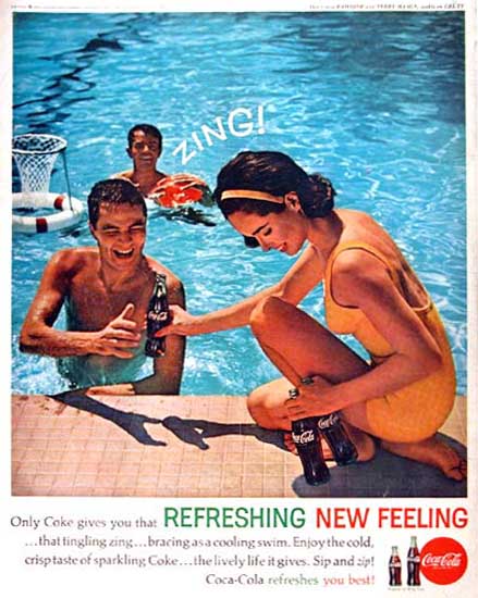 Coca-Cola 1960 Zing At The Pool | Sex Appeal Vintage Ads and Covers 1891-1970