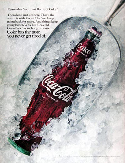 Coca-Cola 1968 Coke On Ice | Vintage Ad and Cover Art 1891-1970