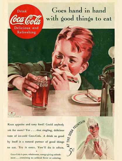 Coca-Cola Ad 1935 Hand in Hand | Vintage Ad and Cover Art 1891-1970