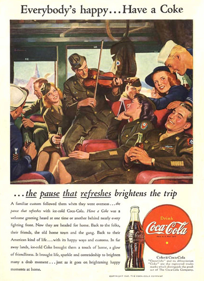 Coca-Cola Everybody Is Happy Have A Coke | Vintage Ad and Cover Art 1891-1970