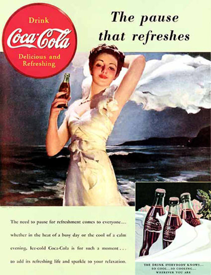 Coca-Cola Girl Dark Sea | Sex Appeal Vintage Ads and Covers 1891-1970