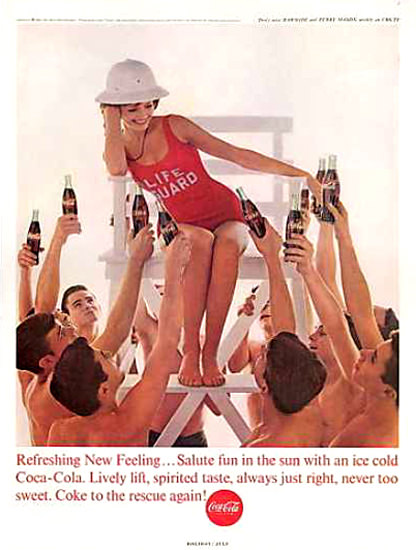 Coca-Cola Life Guard Girl 1963 | Sex Appeal Vintage Ads and Covers 1891-1970