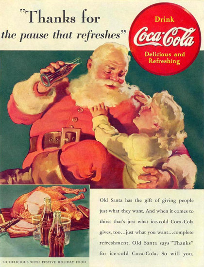 Coca-Cola Old Santa And The Girl 1938 | Vintage Ad and Cover Art 1891-1970