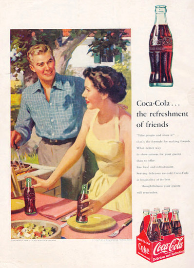 Coca-Cola Refreshment Of Friends | Vintage Ad and Cover Art 1891-1970