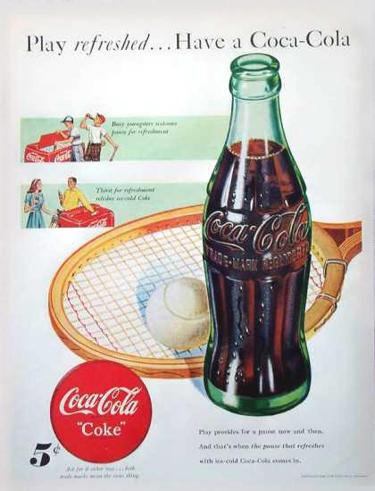 Coca-Cola Tennis 1948 | Vintage Ad and Cover Art 1891-1970