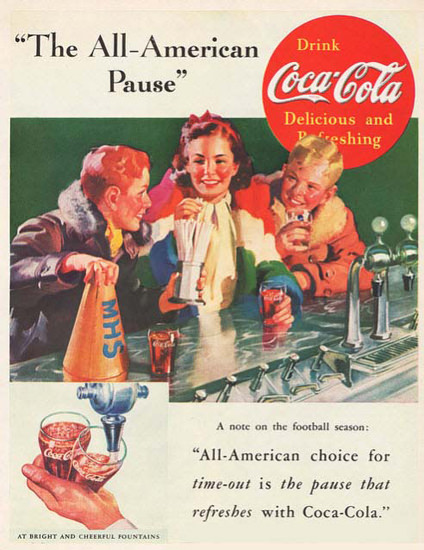 Coca-Cola The All-American Pause MHS Fountain | Vintage Ad and Cover Art 1891-1970