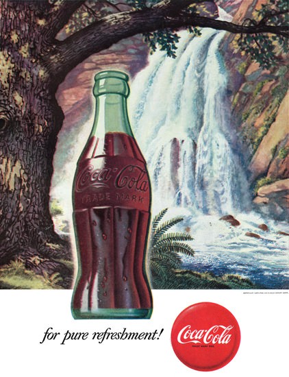 Coca-Cola Waterfall Coke | Vintage Ad and Cover Art 1891-1970