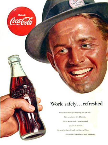 Coca-Cola Work Savely Employee | Mad Men Art | Vintage Ad Art Collection