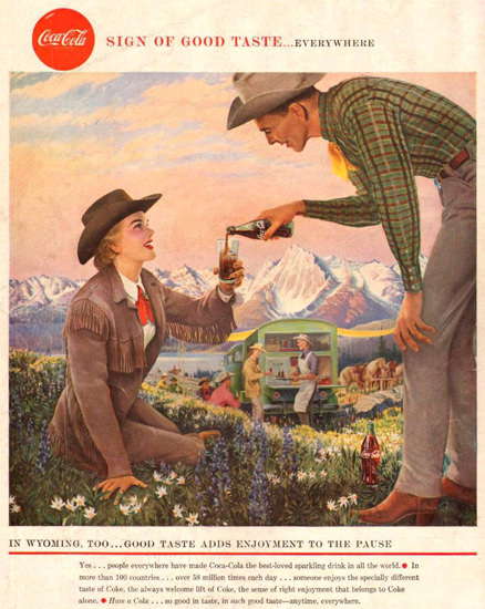 Coca-Cola Wyoming Cowgirl 1958 | Sex Appeal Vintage Ads and Covers 1891-1970