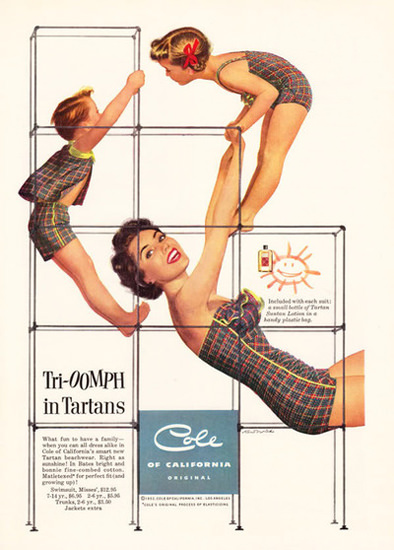 Cole Swim Suit Tri-OOMPH in Tartans California | Vintage Ad and Cover Art 1891-1970