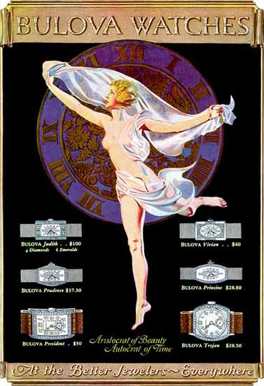 Coles Phillips Bulova Watches Aristocrat of Beauty 1926 C | 200 Coles Phillips Magazine Covers and Ads 1908-1927