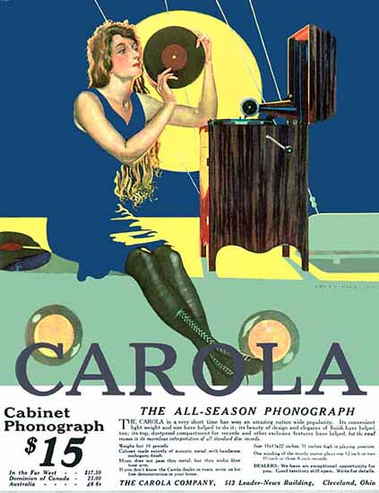 Coles Phillips Carola Cabinet Phonograph Girl Cleveland Ohio 1916 C | 200 Coles Phillips Magazine Covers and Ads 1908-1927