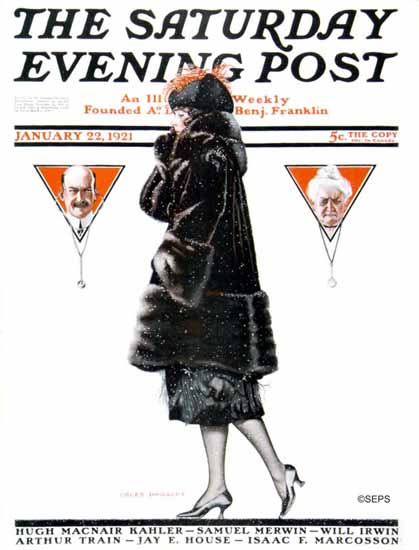 Coles Phillips Cover Artist Saturday Evening Post 1921_01_22 C | 200 Coles Phillips Magazine Covers and Ads 1908-1927