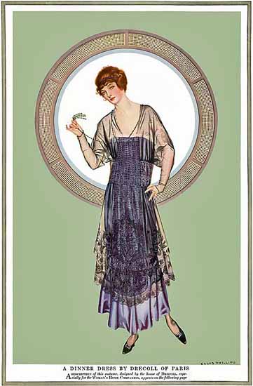 Coles Phillips Drecoll of Paris Dinner Dress 1915 C | 200 Coles Phillips Magazine Covers and Ads 1908-1927