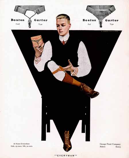 Coles Phillips George Frost Co Boston Garter Everyman C | 200 Coles Phillips Magazine Covers and Ads 1908-1927