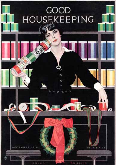 Coles Phillips Good Housekeeping December 1916 Copyright C | 200 Coles Phillips Magazine Covers and Ads 1908-1927