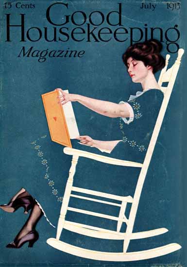 Coles Phillips Good Housekeeping July 1913 Fadeaway Girl Copyright C | 200 Coles Phillips Magazine Covers and Ads 1908-1927