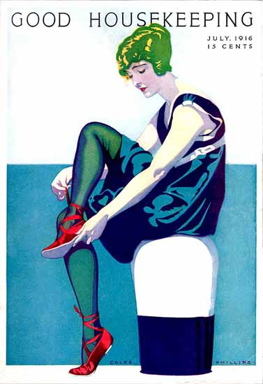 Coles Phillips Good Housekeeping July 1916 Copyright Sex Appeal | Sex Appeal Vintage Ads and Covers 1891-1970