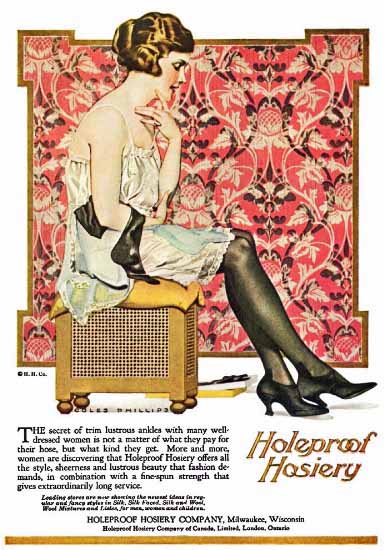 Coles Phillips Holeproof Hosiery Secret Of Trim 1921 Sex Appeal | Sex Appeal Vintage Ads and Covers 1891-1970