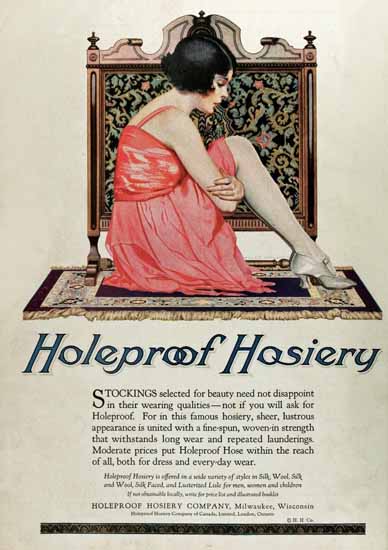 Coles Phillips Holeproof Hosiery Stockings 1922 C | 200 Coles Phillips Magazine Covers and Ads 1908-1927