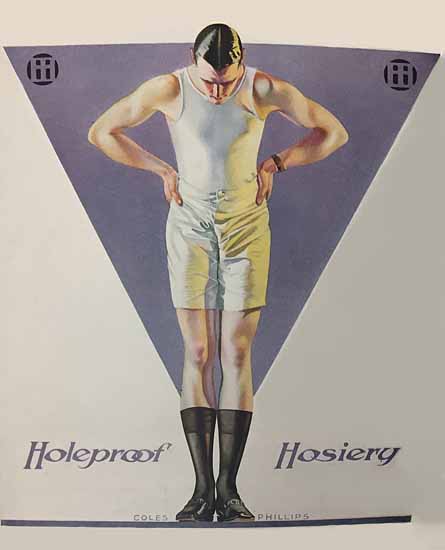 Coles Phillips Holeproof Hosiery for Man C | 200 Coles Phillips Magazine Covers and Ads 1908-1927