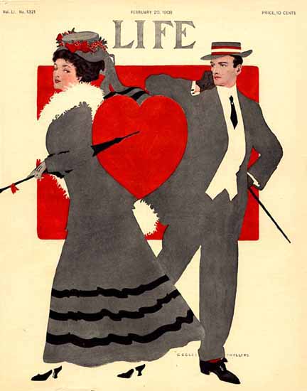 Coles Phillips Life Humor Magazine 1908-02-20 Copyright C | 200 Coles Phillips Magazine Covers and Ads 1908-1927