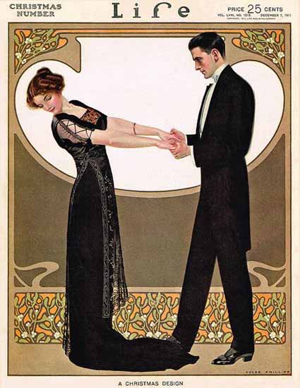 Coles Phillips Life Magazine 1911-12-07 A Christmas Design Copyright | Life Magazine Graphic Art Covers 1891-1936