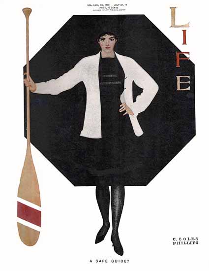 Coles Phillips Life Magazine A Safe Guide 1911-07-27 Copyright | Life Magazine Graphic Art Covers 1891-1936