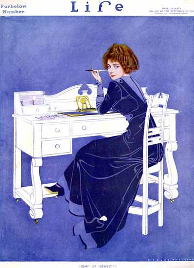 Coles Phillips Life Magazine Dear or Dearest 1910-09-22 Copyright C | 200 Coles Phillips Magazine Covers and Ads 1908-1927