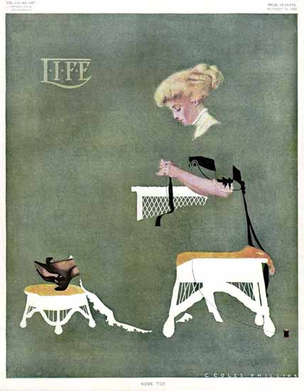 Coles Phillips Life Magazine Home Ties 1909-10-14 Copyright | Life Magazine Graphic Art Covers 1891-1936