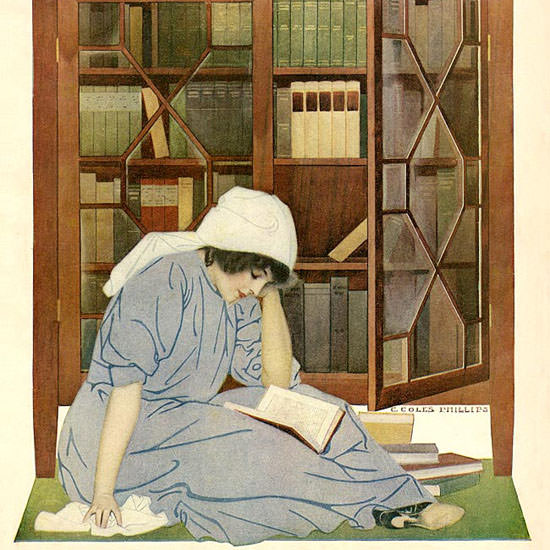 Coles Phillips Life Magazine Lurre of Books 1911-06-08 Copyright crop | Best of Vintage Cover Art 1900-1970