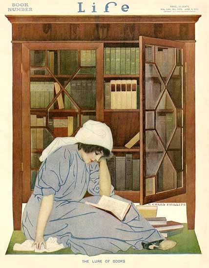 Coles Phillips Life Magazine Lurre of Books 1911-06-08 Copyright | Life Magazine Graphic Art Covers 1891-1936